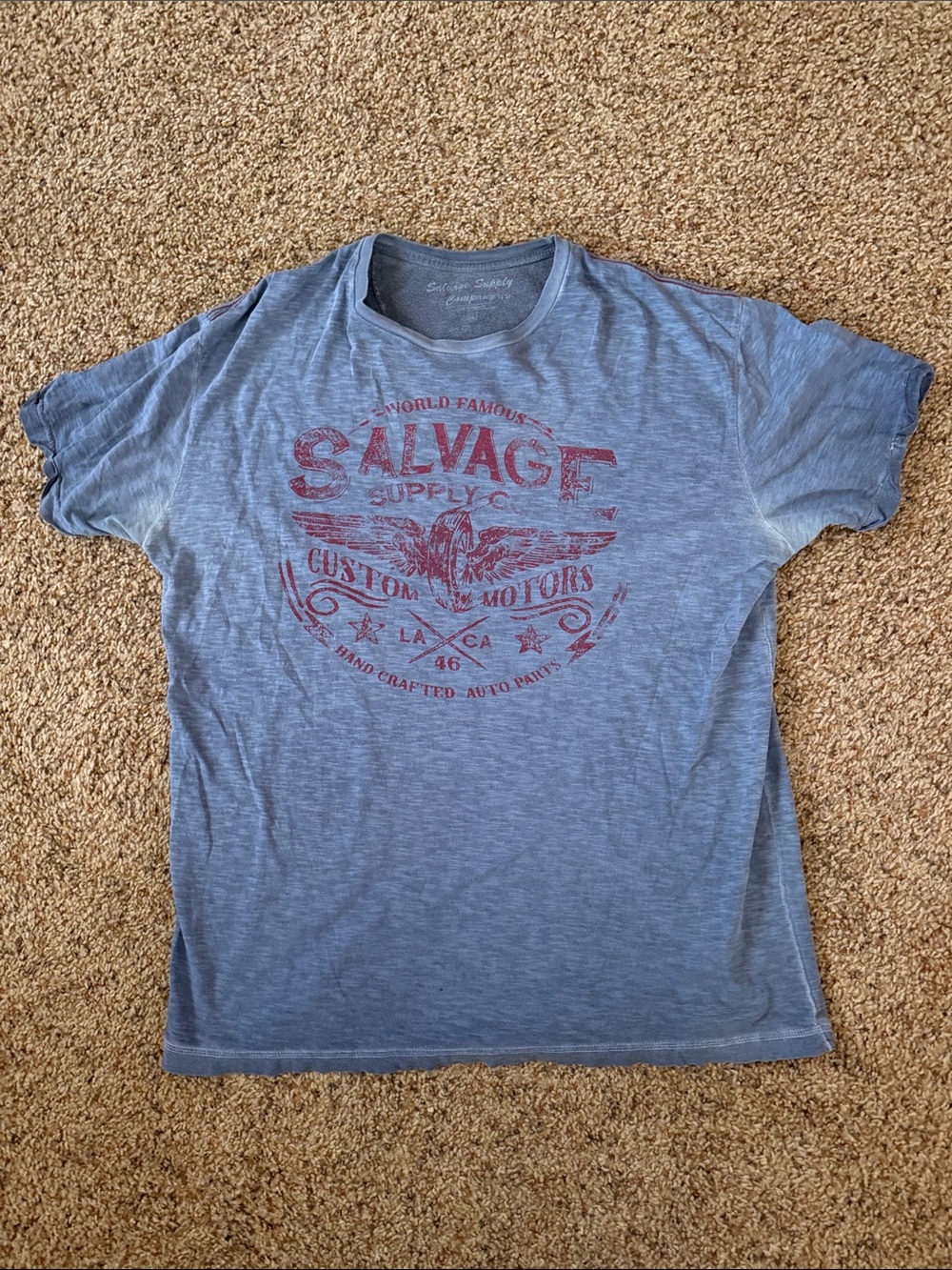 Men's Short Sleeve Crew Tee in Heather Blue